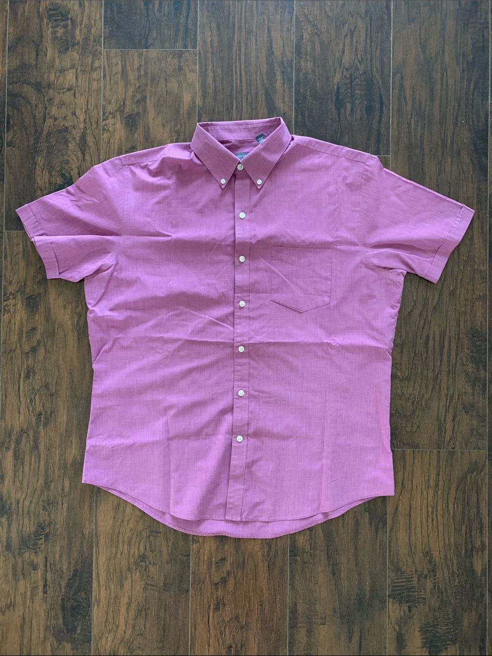 Van Heusen Purple Short-Sleeve Button-Down Shirt